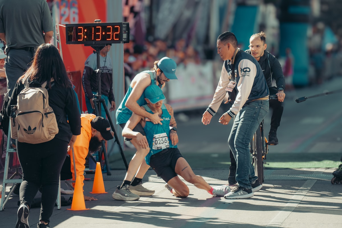 Athlete practicing movement training